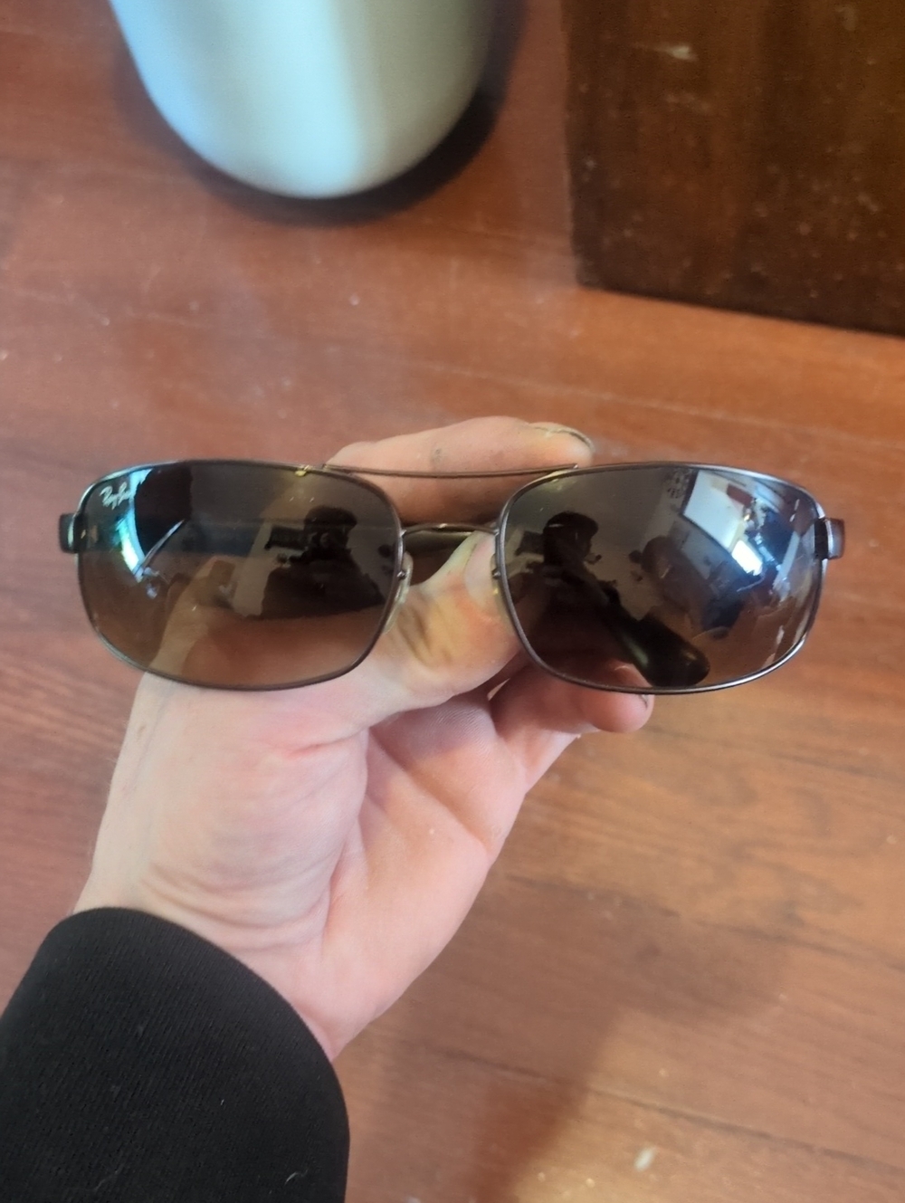 Ray-Ban Men's Metal Sunglasses with Brown Lenses